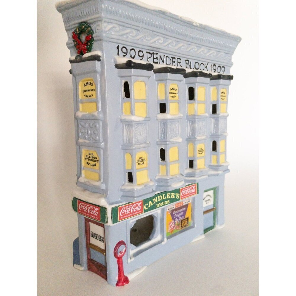 1909 Pender Block Ceramic Coca-Cola Building Collectible Holiday House